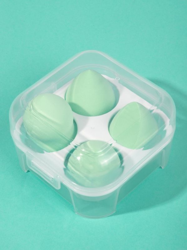 Makeup sponge set, green 4 pcs